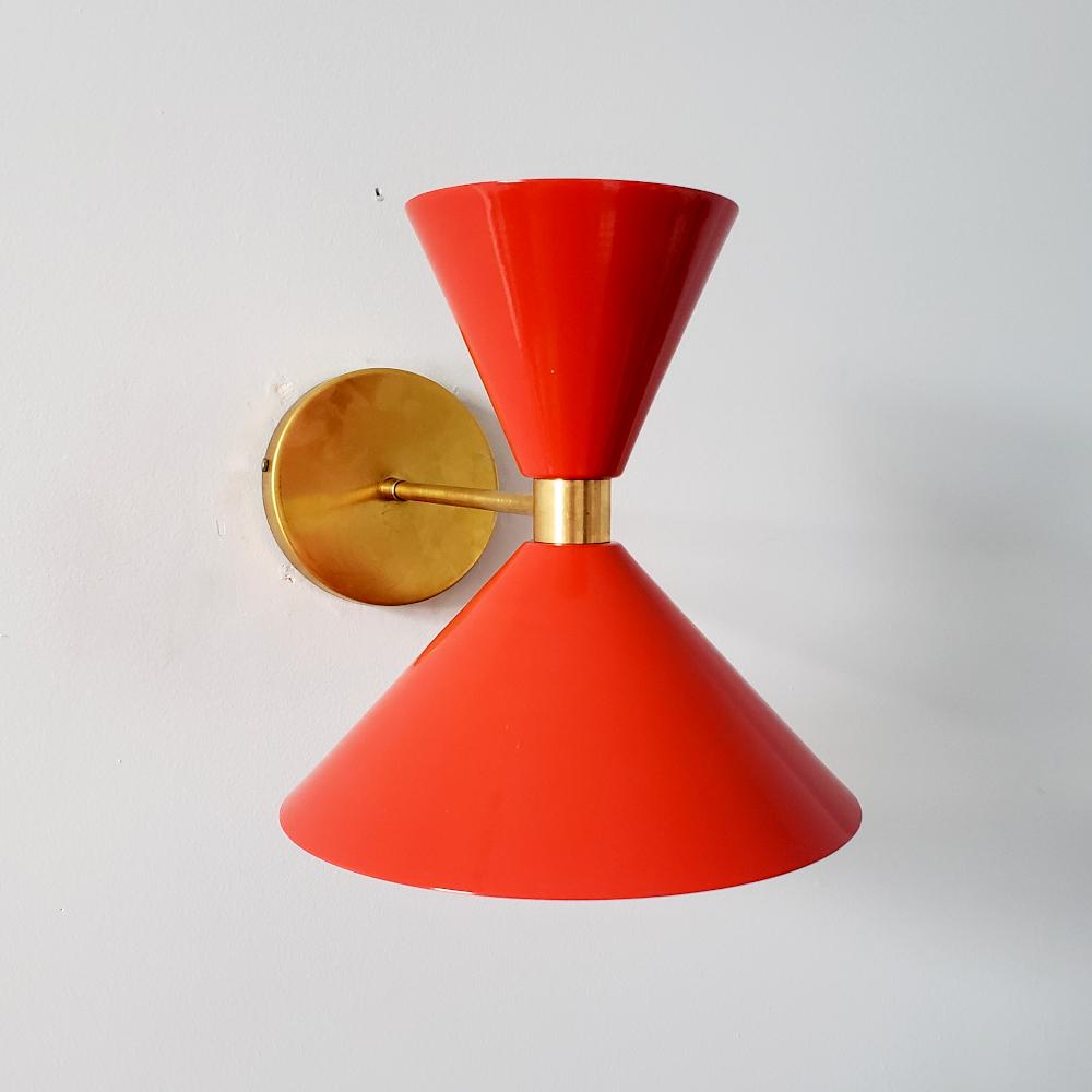 Brass Cone Wall Sconce - Hourglass Lighting for Home Spaces