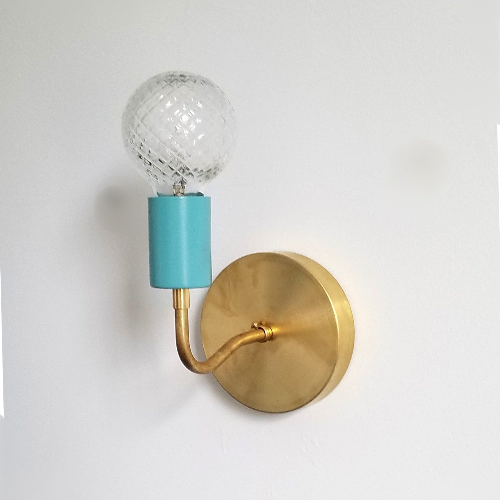 Boho Brass Wall Sconce - Colorful Accent for Bedroom & Hallway Spaces