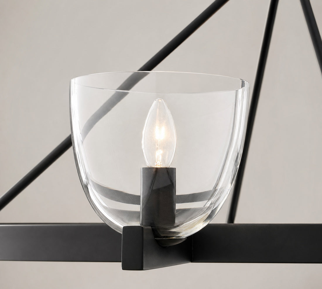 Auria Hand-blown Glass Metal Chandelier - Contemporary Brass Design