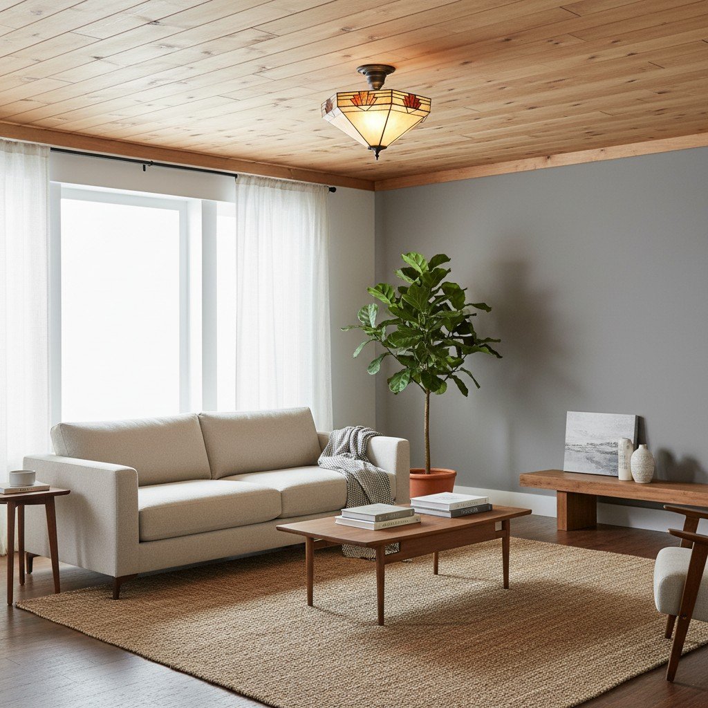 TF Nevada Glass Shade Ceiling Light – Semi-Flush for Entryways and Dining Rooms