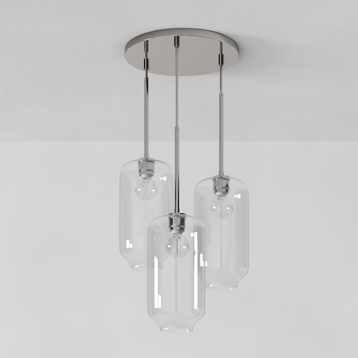 Lumivelle Pebble Glass Chandelier - 3-Light Modern Pendant Style