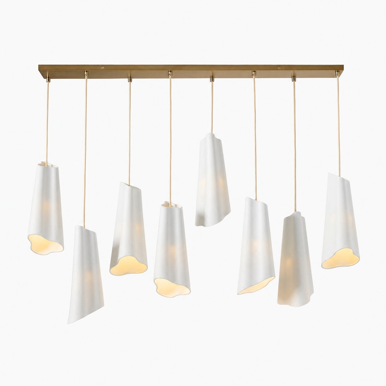 Orovia Ceramic Shade Chandelier – Iron Pendant Adjustable Height Design