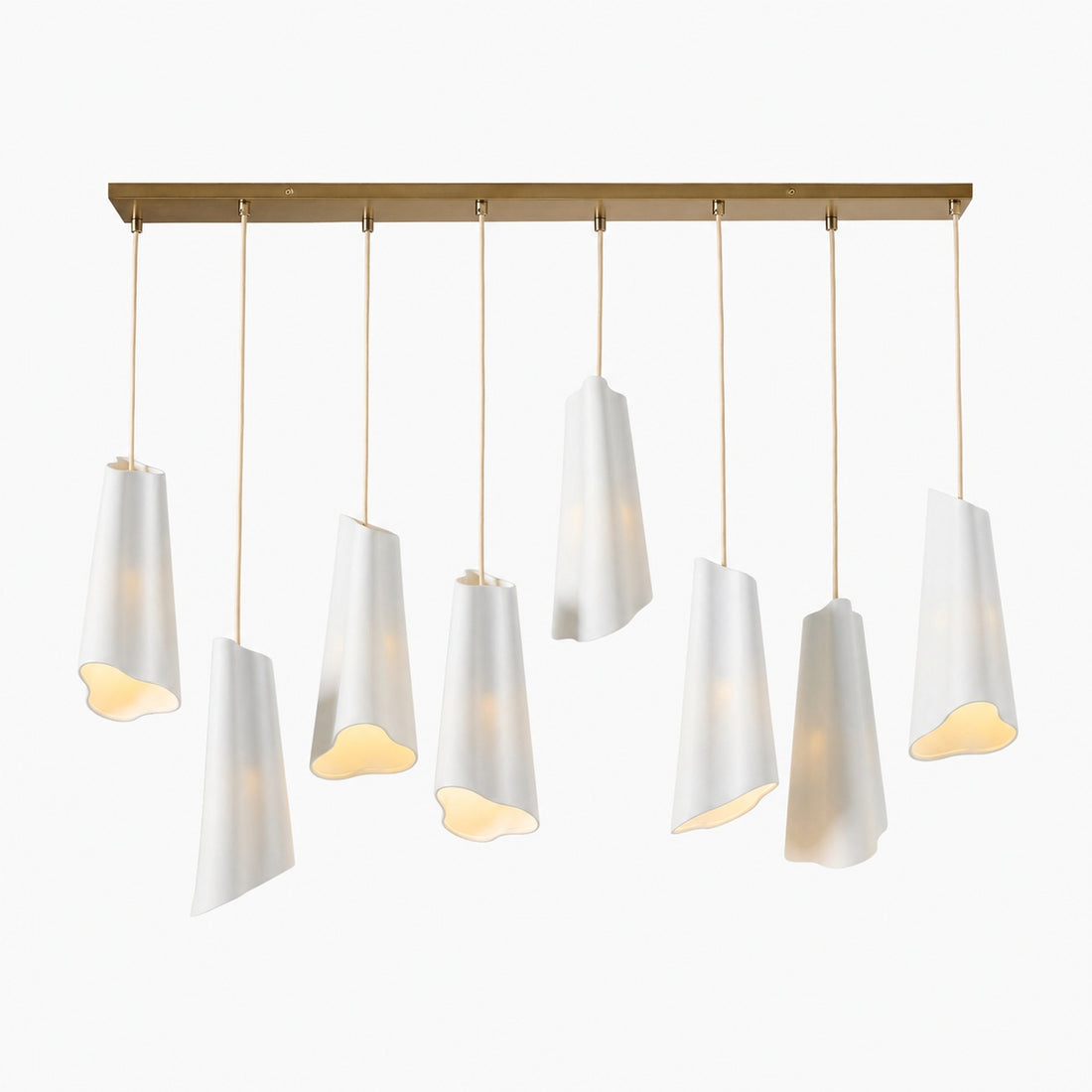 Orovia Ceramic Shade Chandelier – Iron Pendant Adjustable Height Design