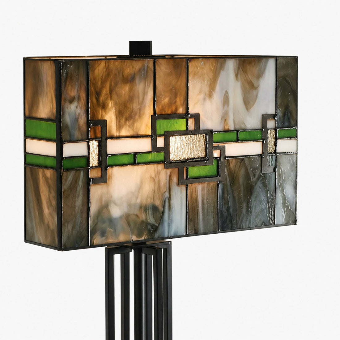 Culletto Stained-Glass Rectangular Table Lamp – Artisan Look for Bedrooms and Hallways