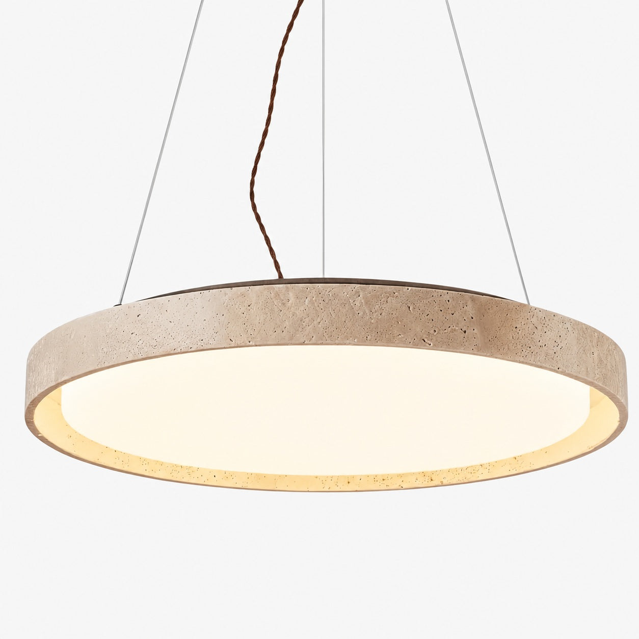 Miravelle Minimalist Pendant Lamp with Natural Stone Shade for Dining Room