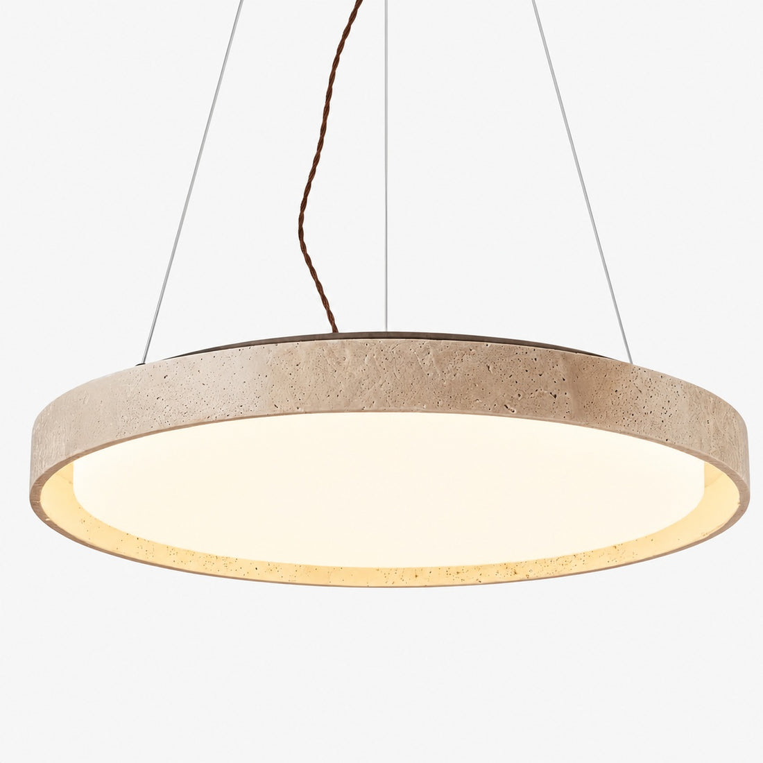 Miravelle Minimalist Pendant Lamp with Natural Stone Shade for Dining Room