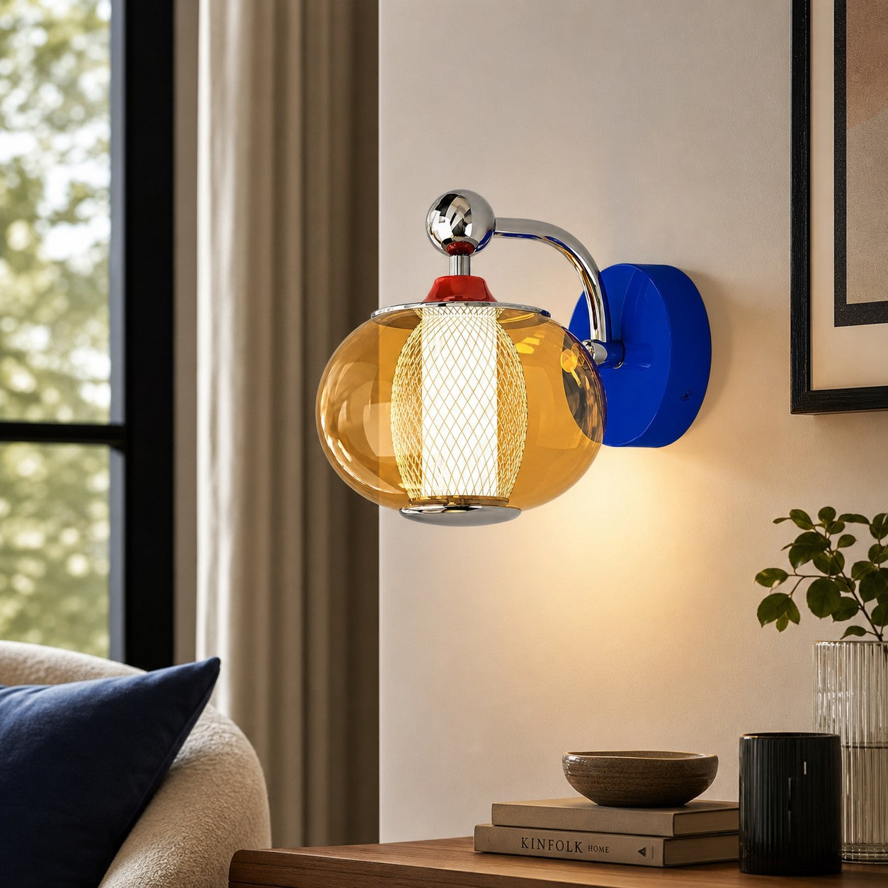 Orbit Style A Multicolor wall sconce in a living room
