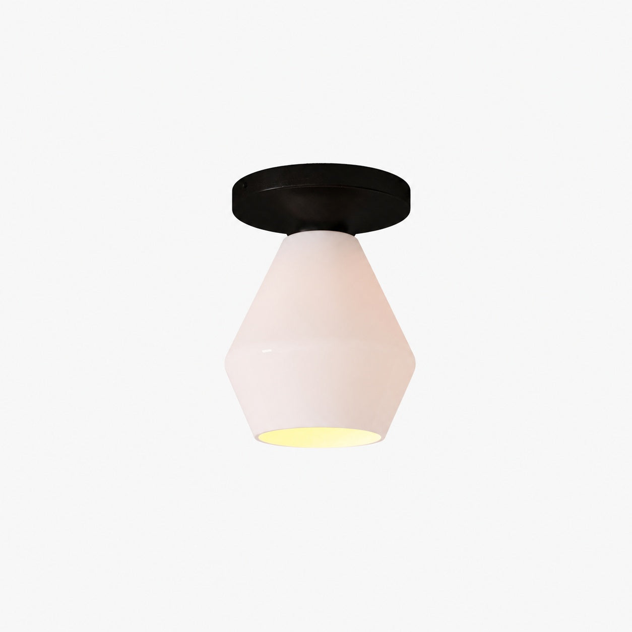 Merin Minimalist Sleek Geometric Glass Flushmount Light