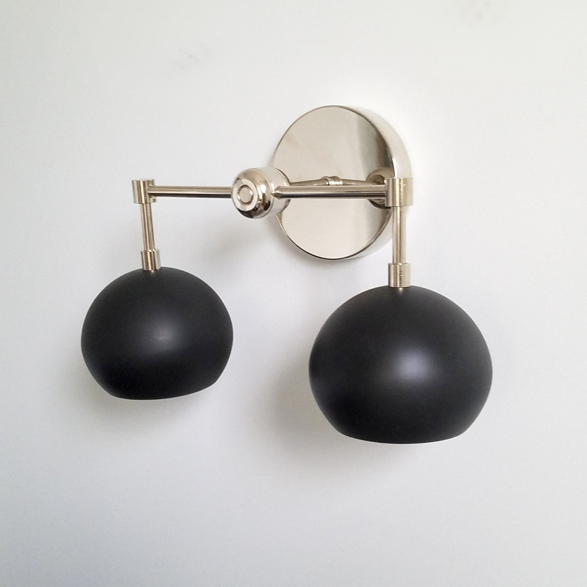 Black Shades Sconce - Double Head Matte Vanity Wall Light For Bedroom