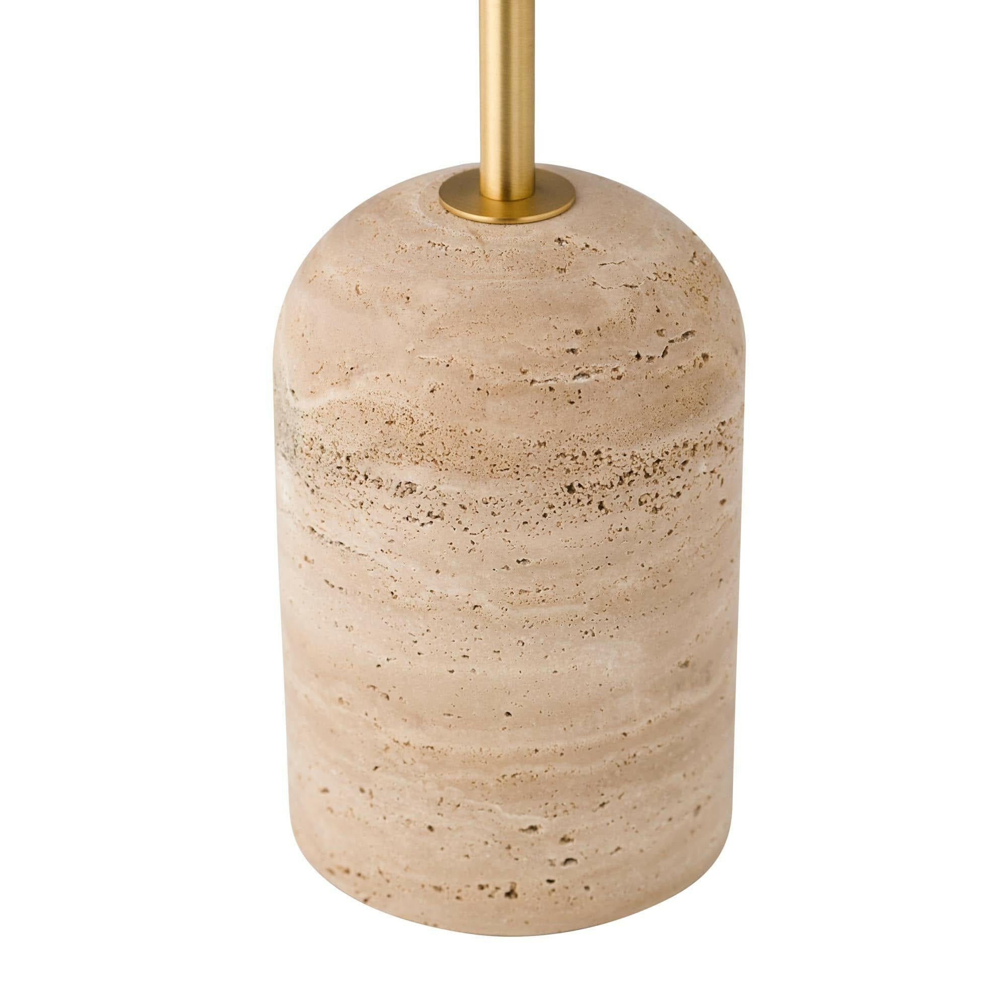 Modern Minimalist Travertine Base Glass Orb Floor Lamp