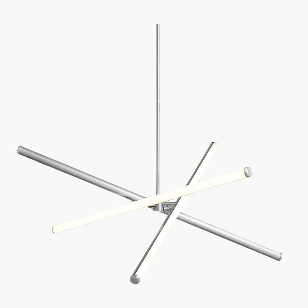 Voro Minimalist Chrome Light Rods - LED Semi-Flush Mount Ceiling Light