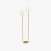 Duova Minimalist 2‑Light Floor Lamp - Modern Pleated Fabric Metal Light for Bedroom or Living Room