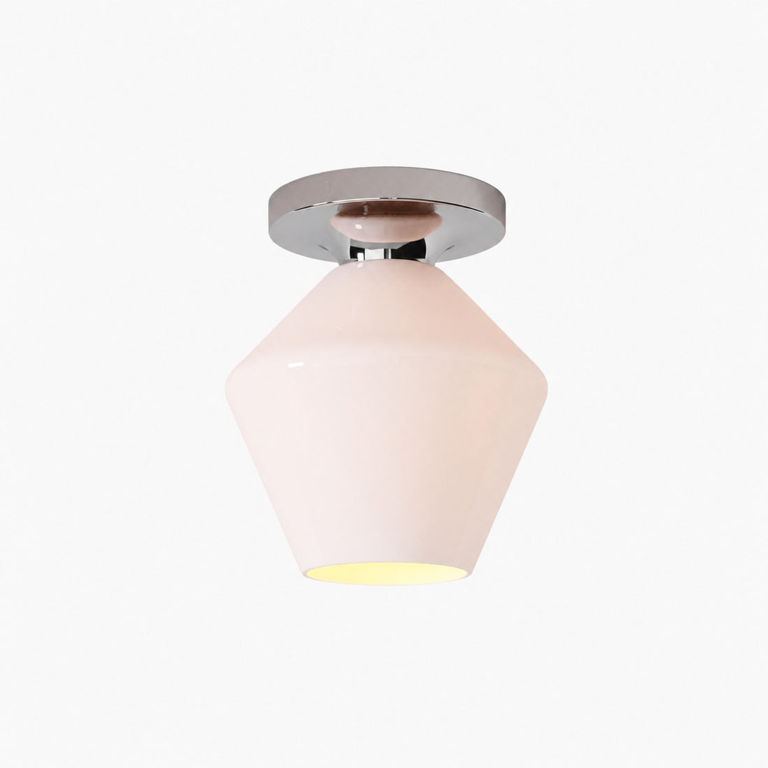 Merin Minimalist Sleek Geometric Glass Flushmount Light