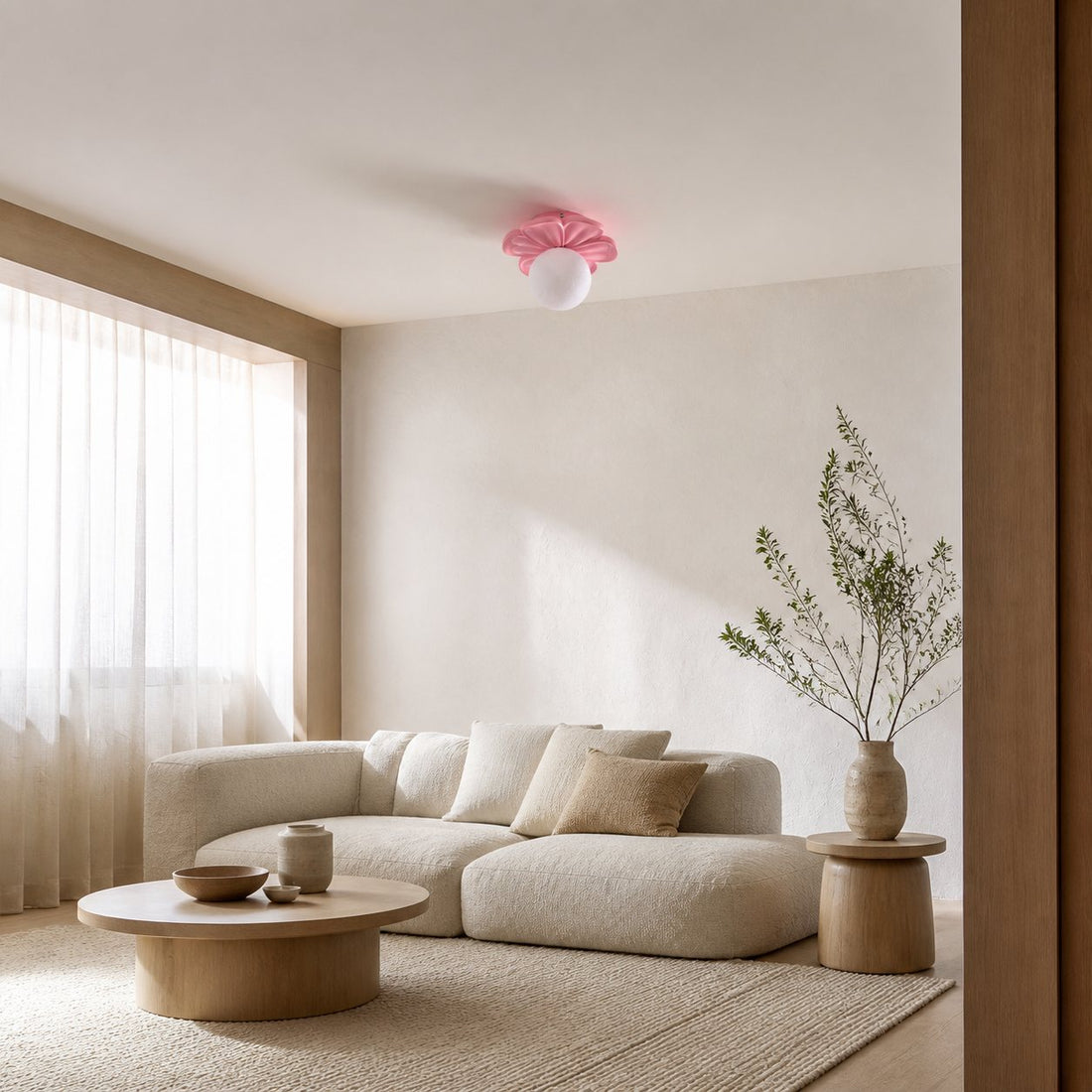 Cream Bloom Flower Ceiling Lamp