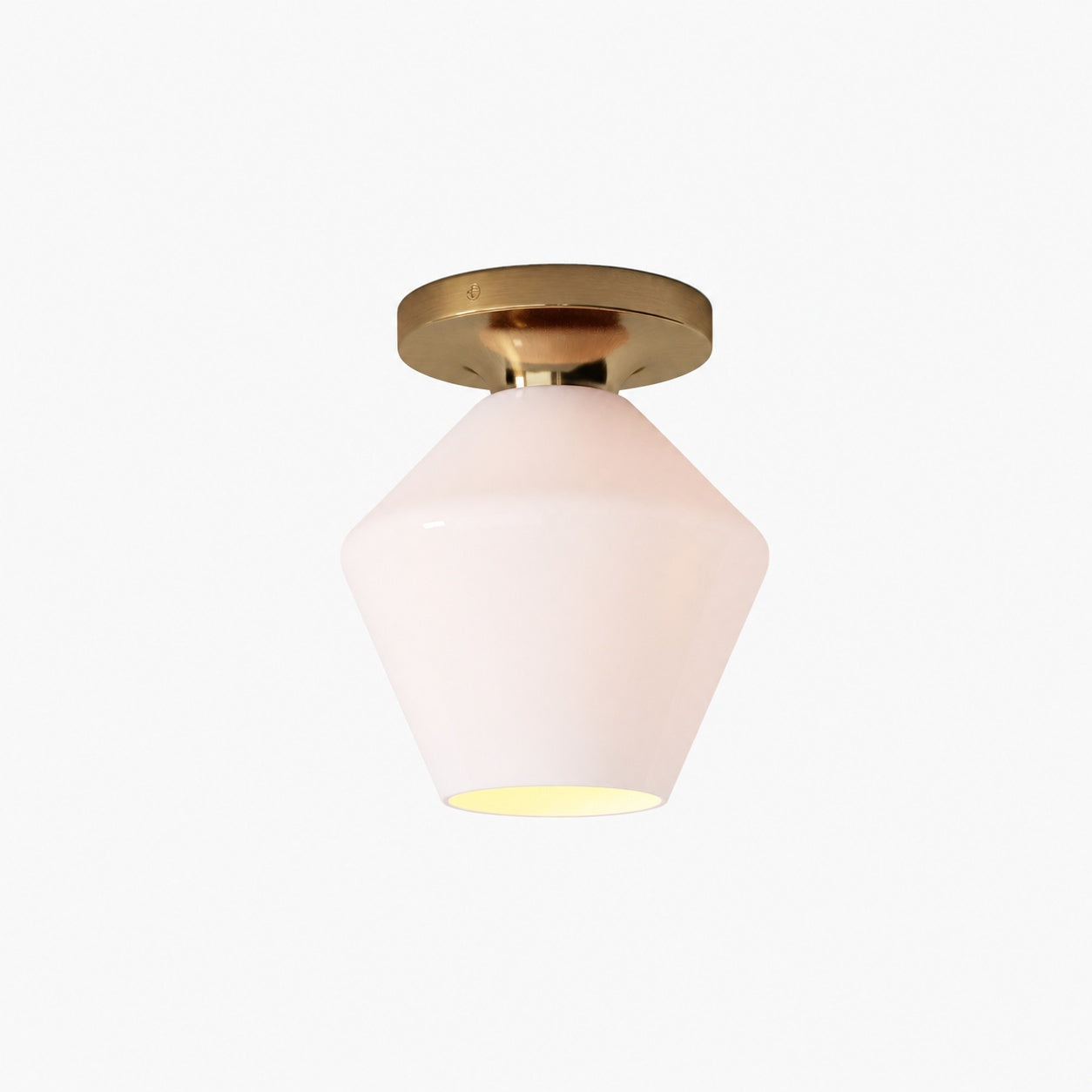 Merin Minimalist Sleek Geometric Glass Flushmount Light