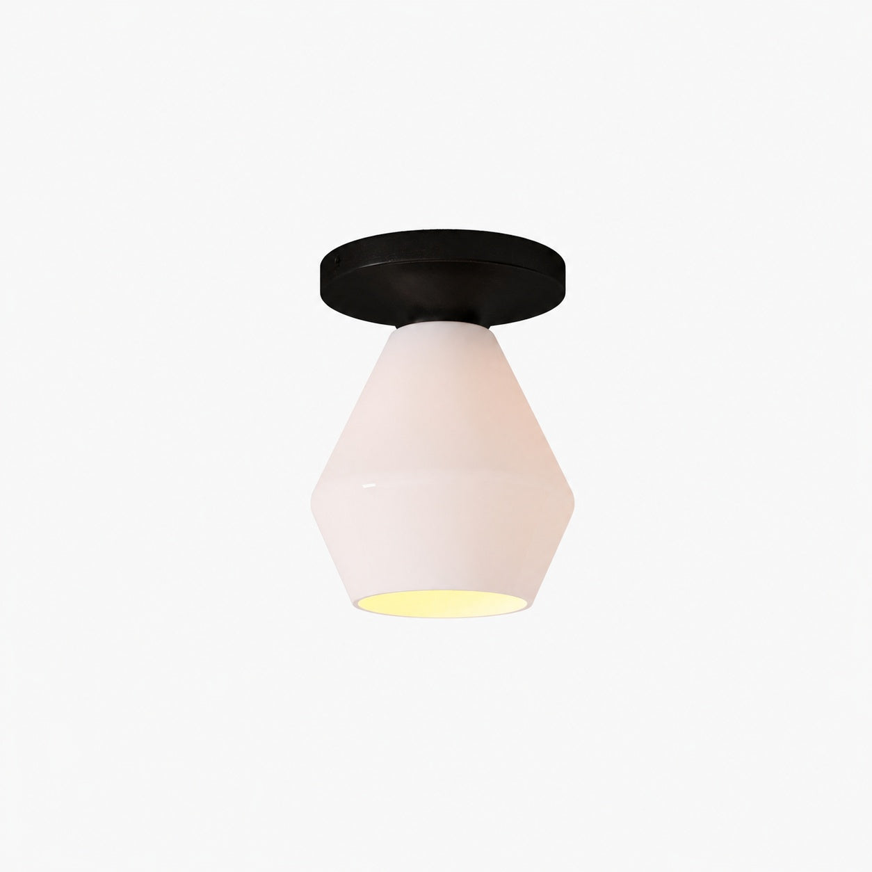 Merin Minimalist Sleek Geometric Glass Flushmount Light