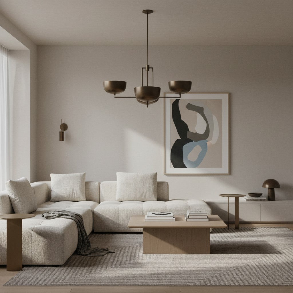 Lustrona Multi-Light Chandelier Metal Dome Shades - Streamlined Modern for Dining Room