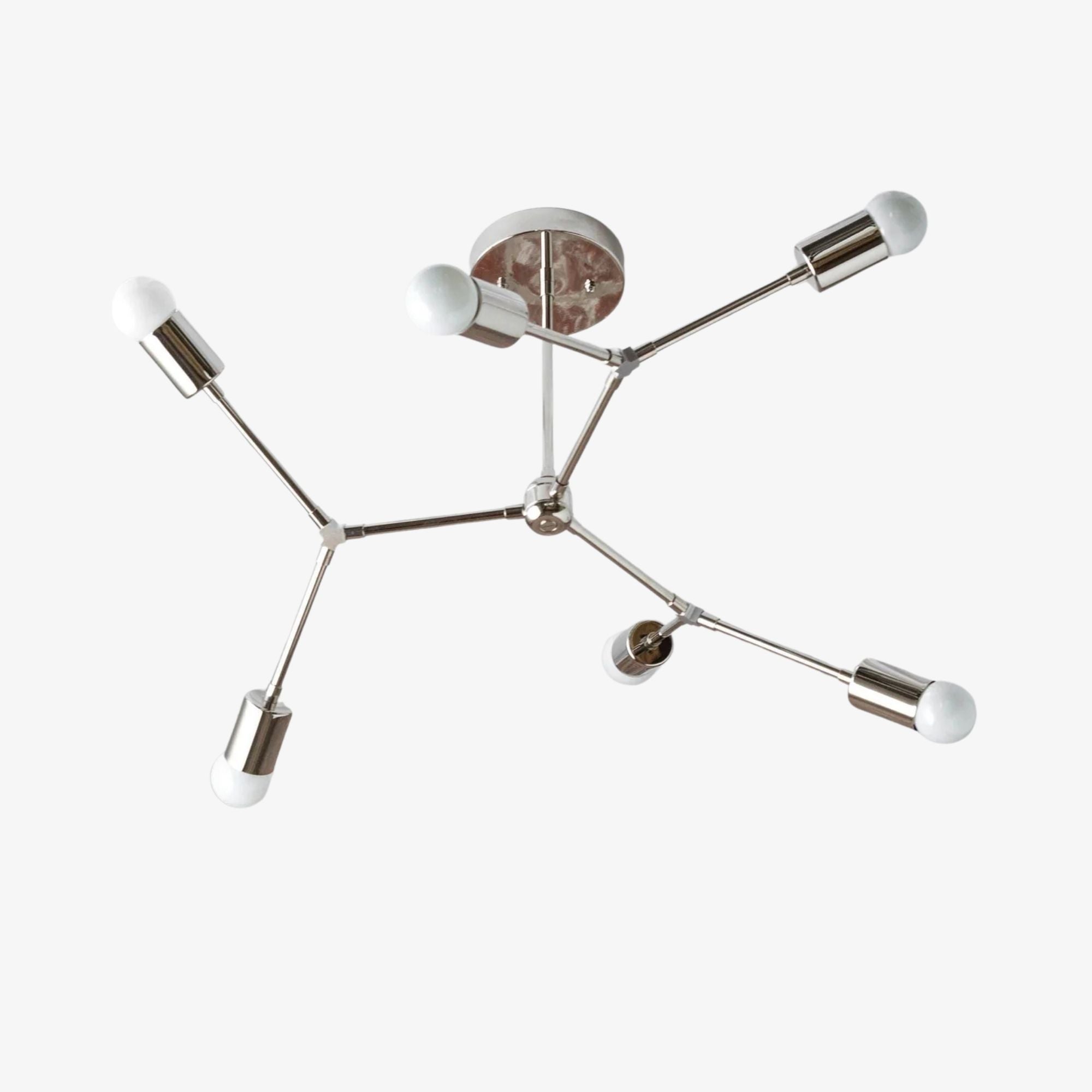 Lunivera Industrial Metal Chandelier – Sleek Geometric Ceiling Light Fixture for Living Room