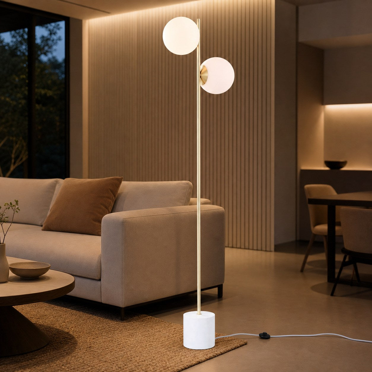 Brina Glass Multi-Light Floor Lamp - Modern Standing Light with Elegance