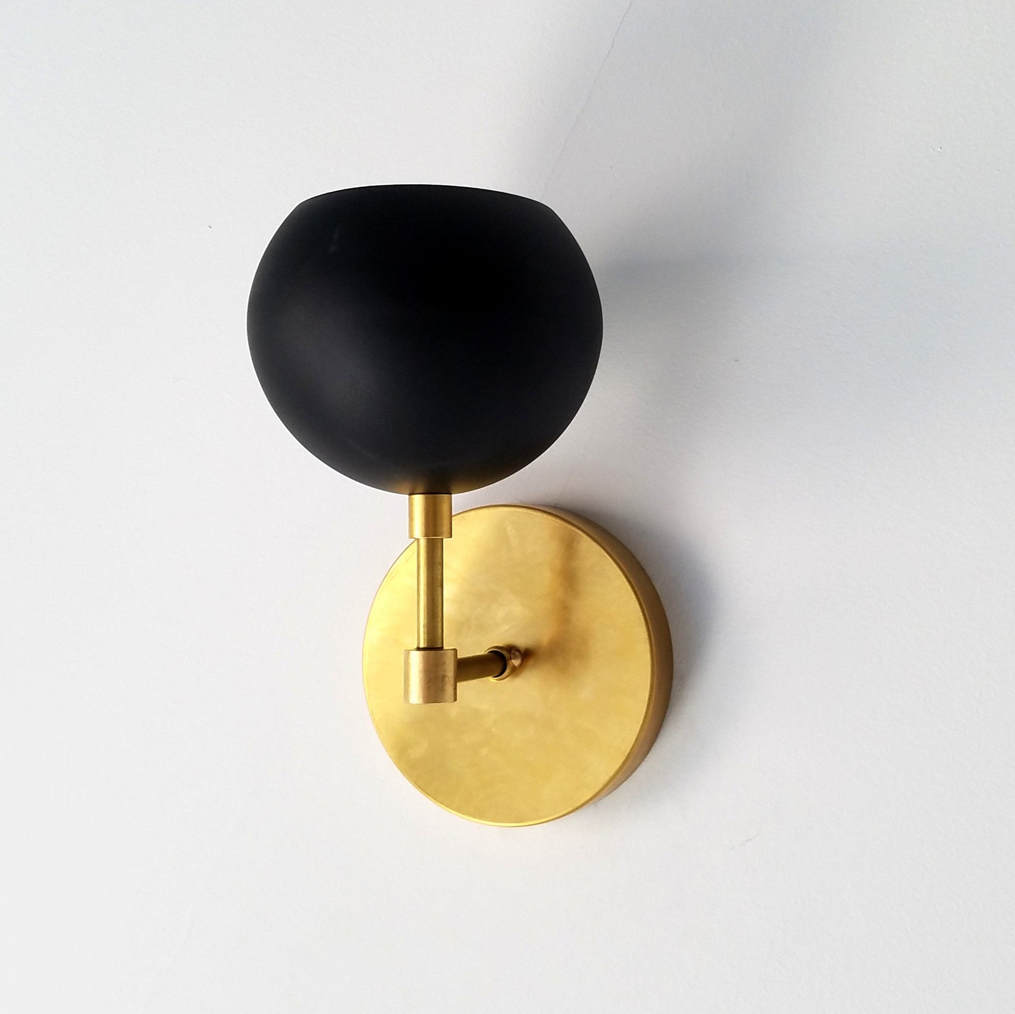 Soft Lighting Matte Black Wall Globe Sconce