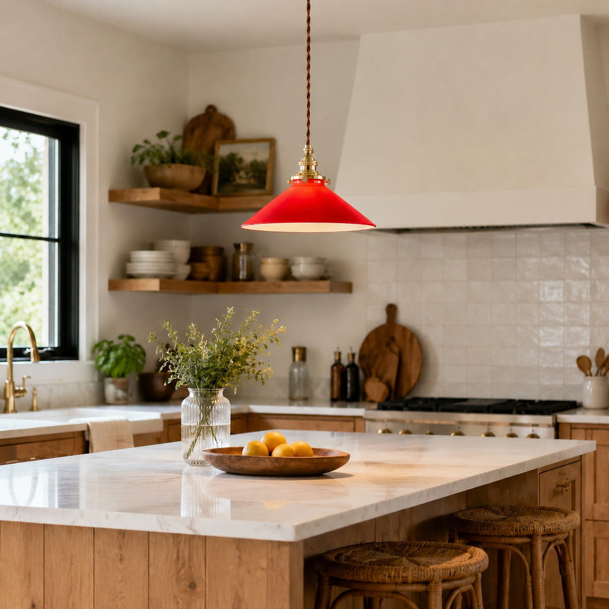 Vintage Glass Pendant Lamp for Kitchen