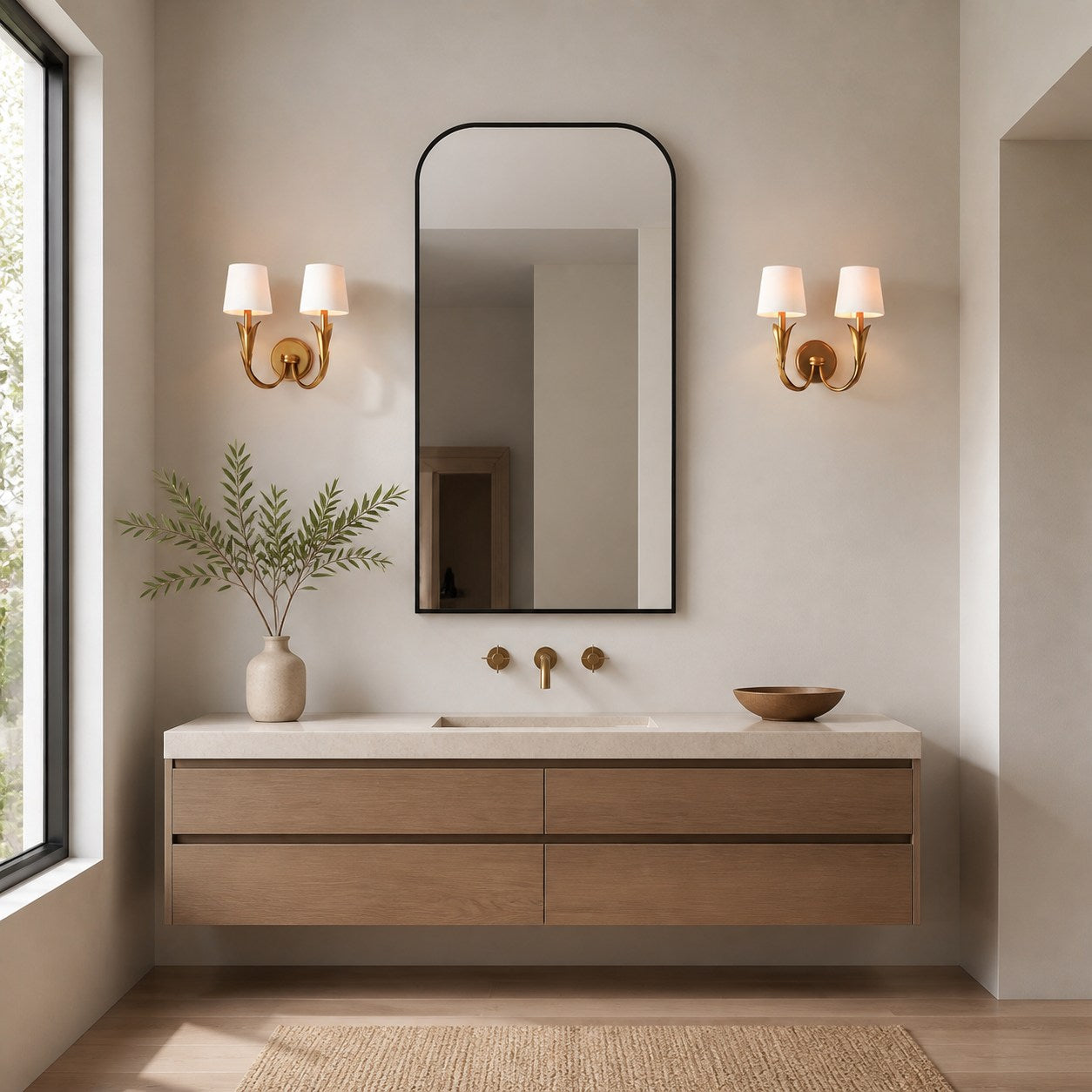 Duova Wall Lamp - Curved Reed-Like Metal Arms Design for Bedroom, Living Room or Bathroom