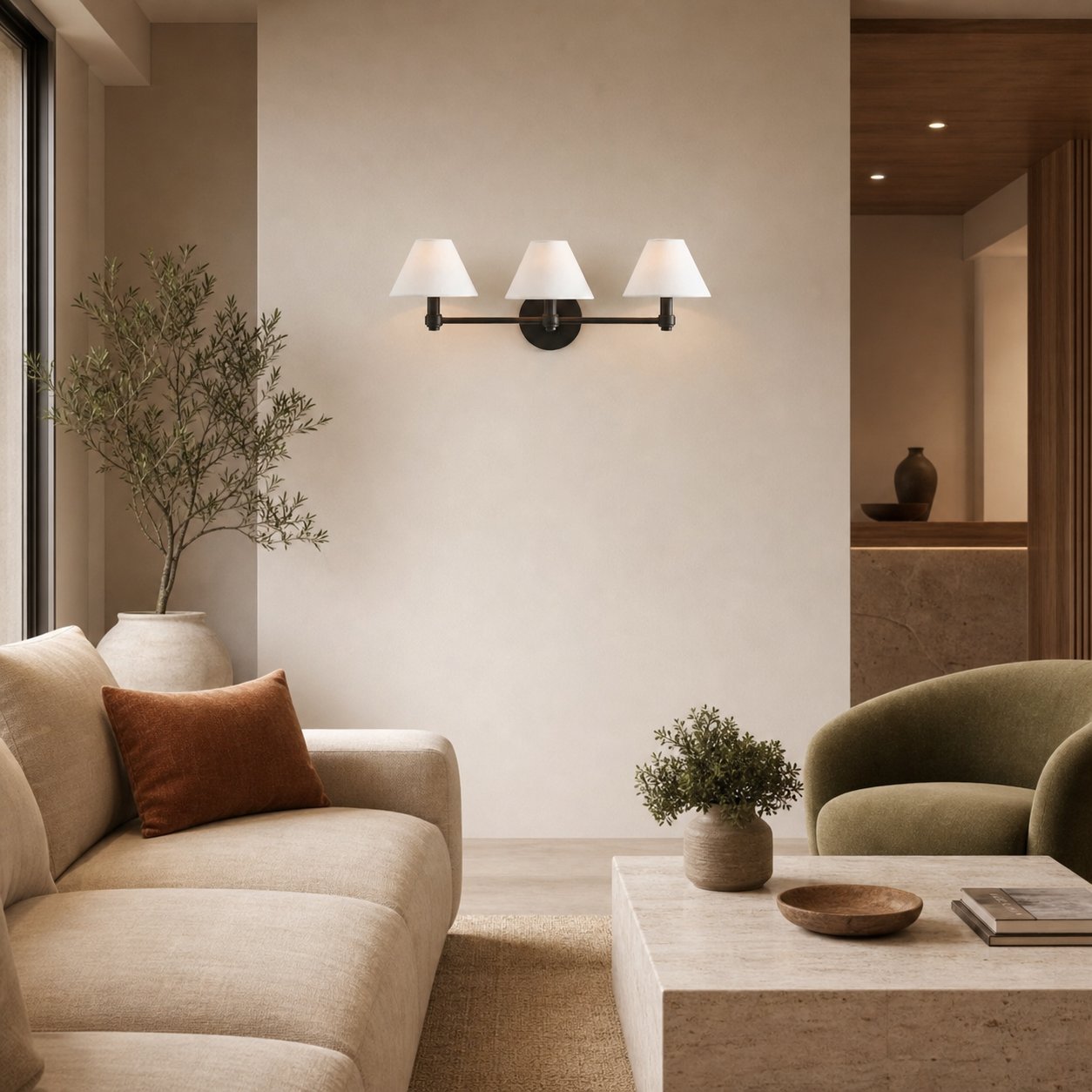 Roven Metal Sconce - Single and Triple Wall Light for Living Room