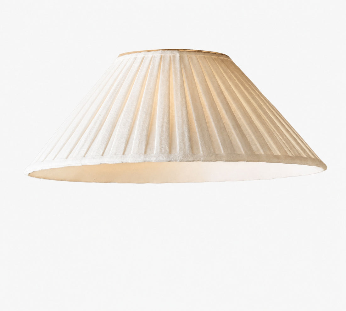 Luvora Pleated Shade Flush Mount - Fabric Round Design for Low Ceilings