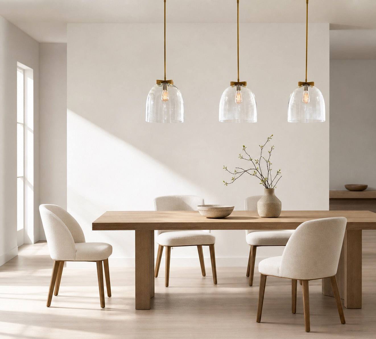 Auria Metal Brass Pendant Lighting - Vintage Finish with Glass Shade