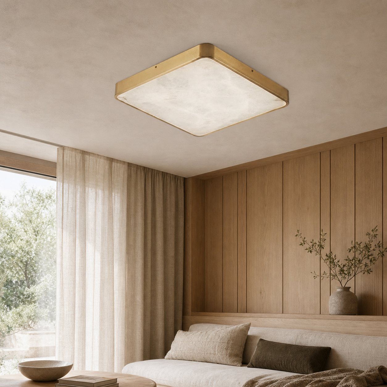 Geometric Alabaster Recessed Ceiling Light