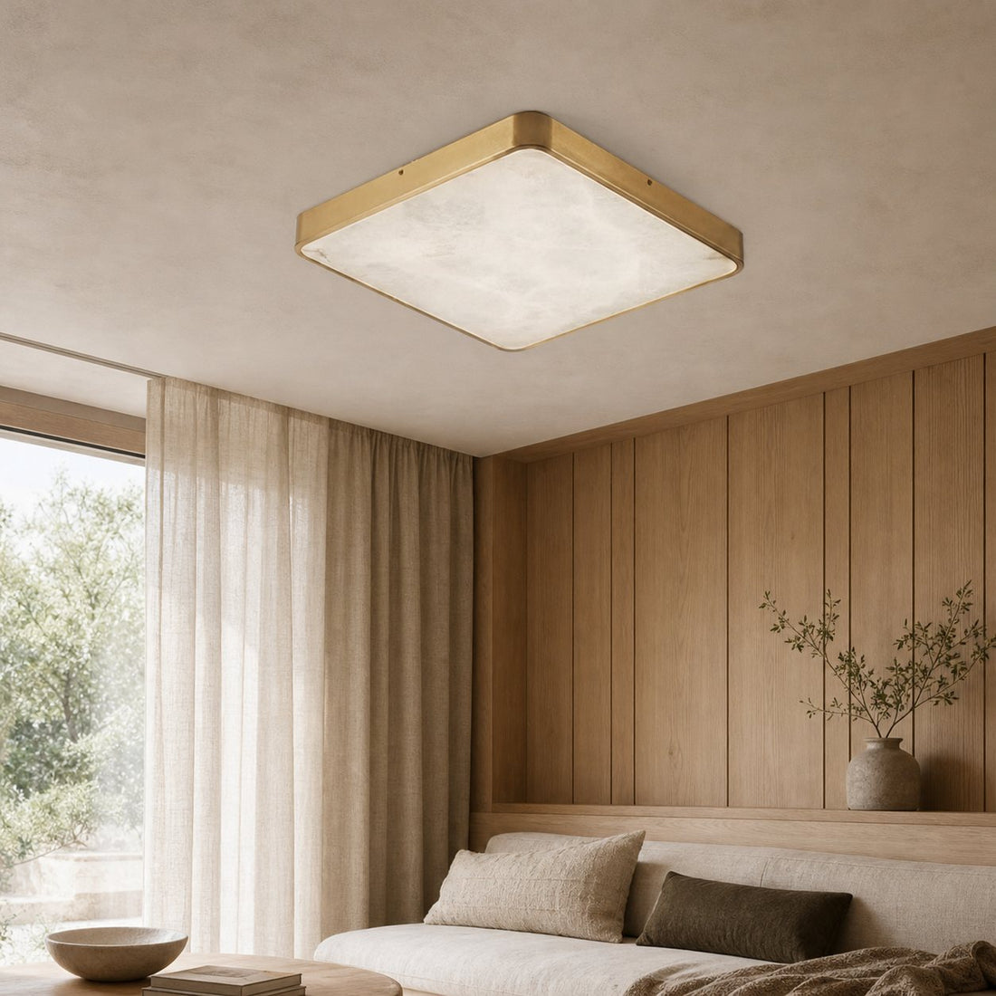 Geometric Alabaster Recessed Ceiling Light