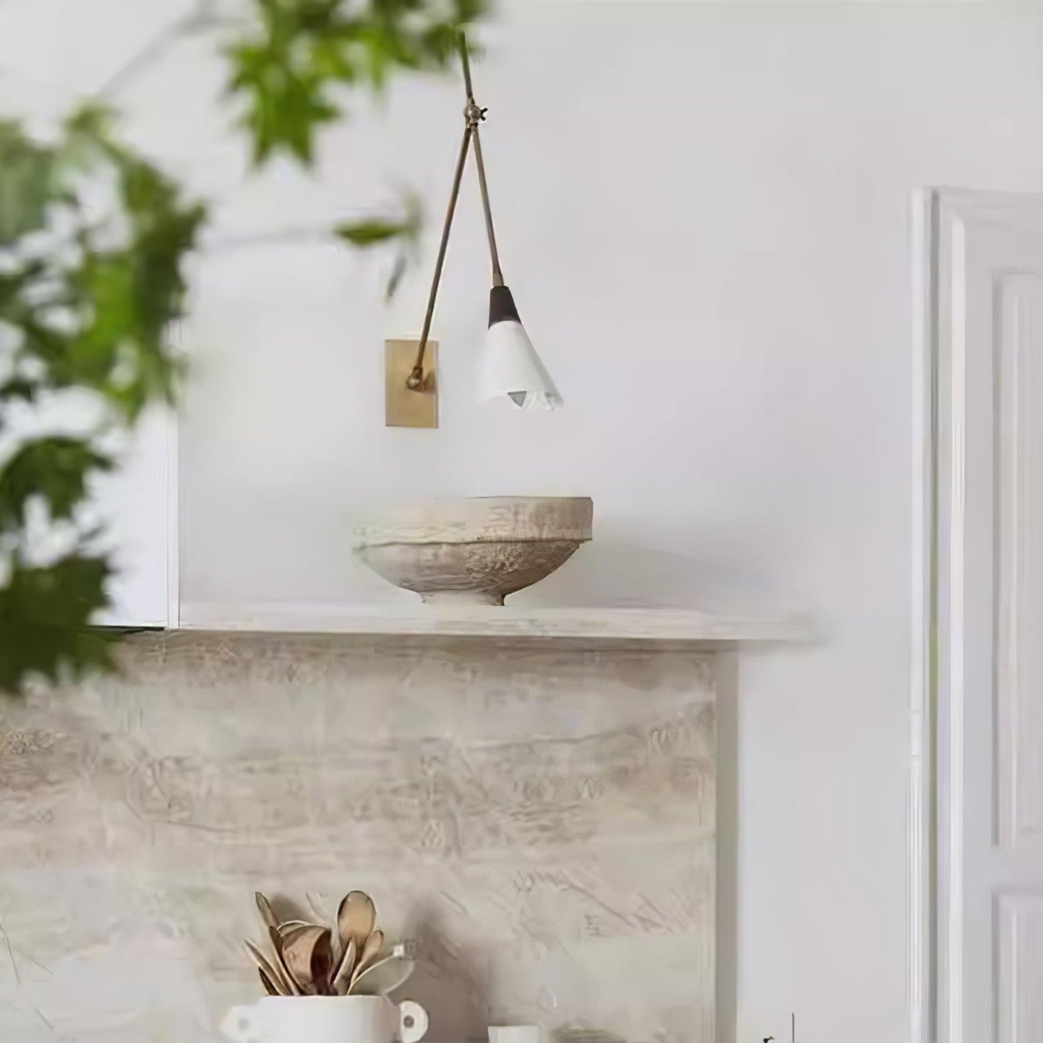 Vintage Metal Adjustable Swing Arm Wall Lamp