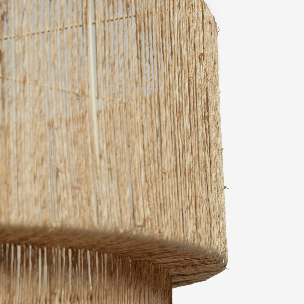 Florevian Woven Jute Hanging Light - Boho Chic Drum Pendant for Living or Dining