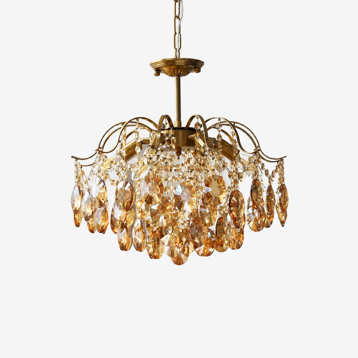 Vintage Sumptuous Teardrop Crystal Chandelier