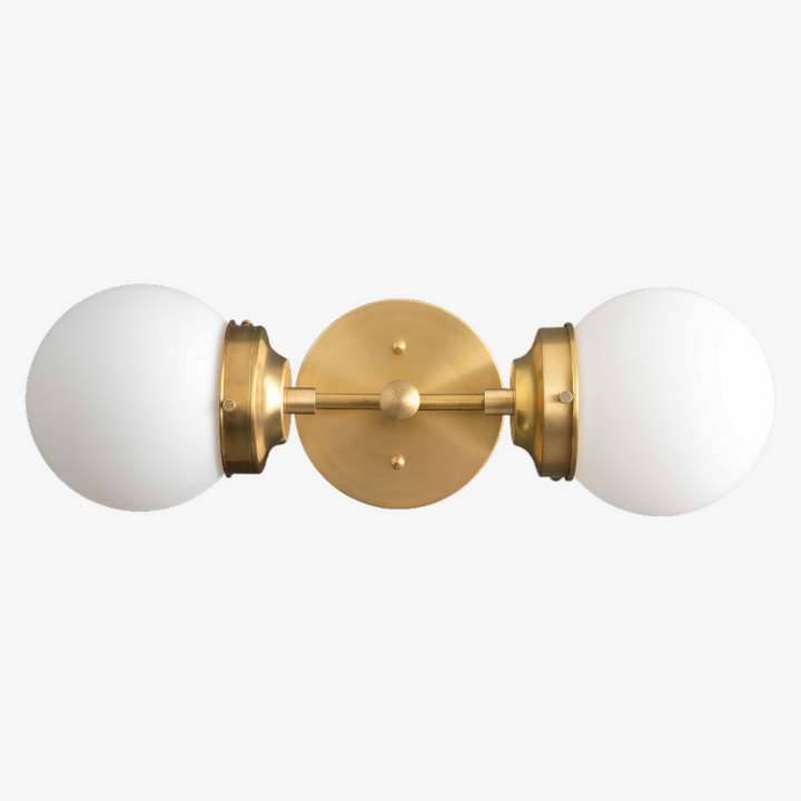 Lumio Globe Modern Geometric Sconce - Two Light Bathroom Vanity Lighting