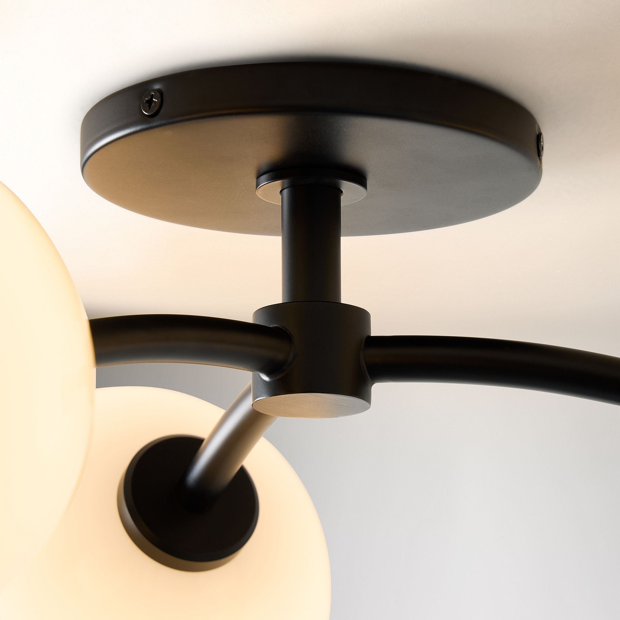 Arden Glass Contemporary 3 Light Ceiling Fixture - Sculptural Multi-Light Fixture for Living Spaces