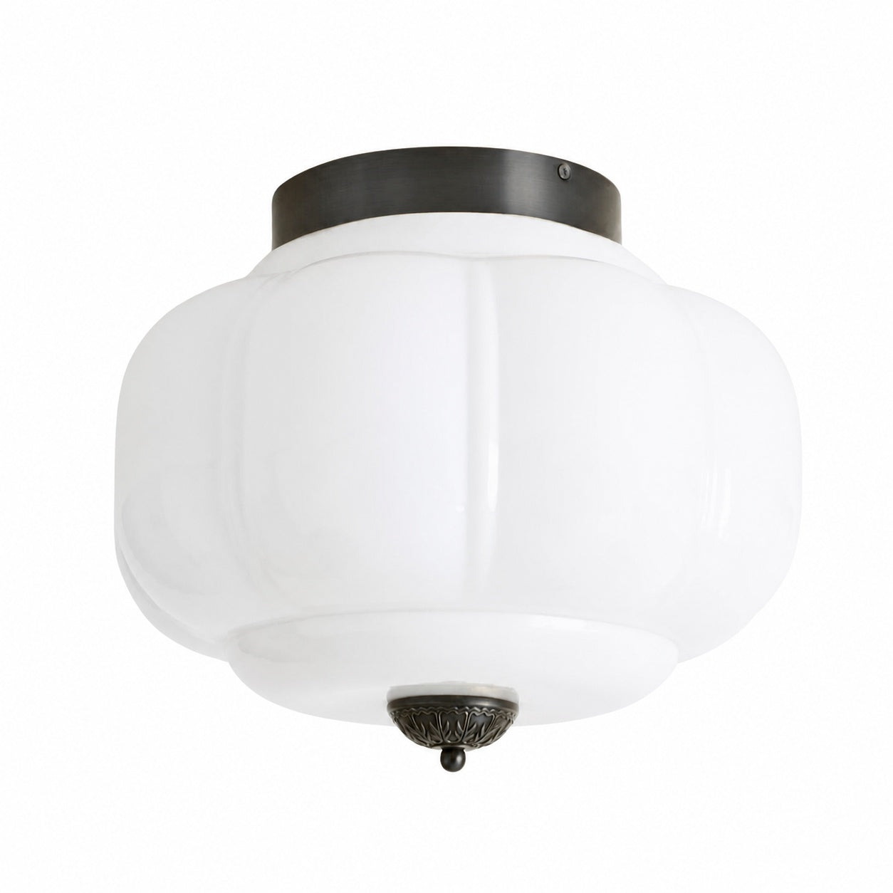 Vintage Eloise Milk Glass Flush Mount Ceiling Light - Vintage Charm Soft Glow