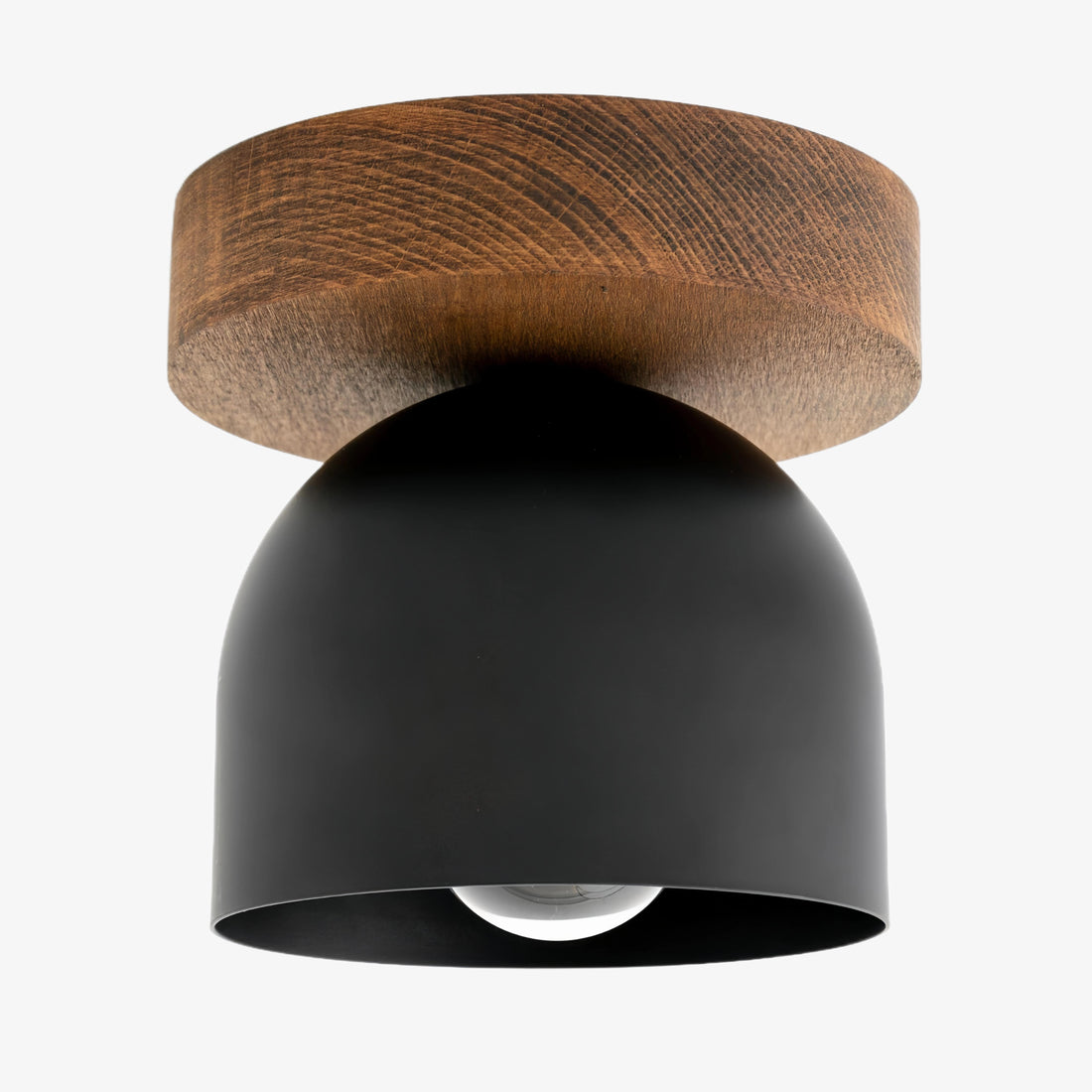 Metio Dome Modern Rustic Ceiling Light - Wooden and Metal Fusion