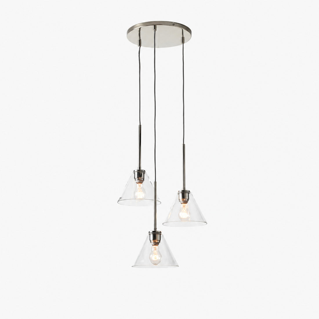 Conica 3-Light Cone Chandelier - Sculptural Glass Pendant Lighting Modern Style