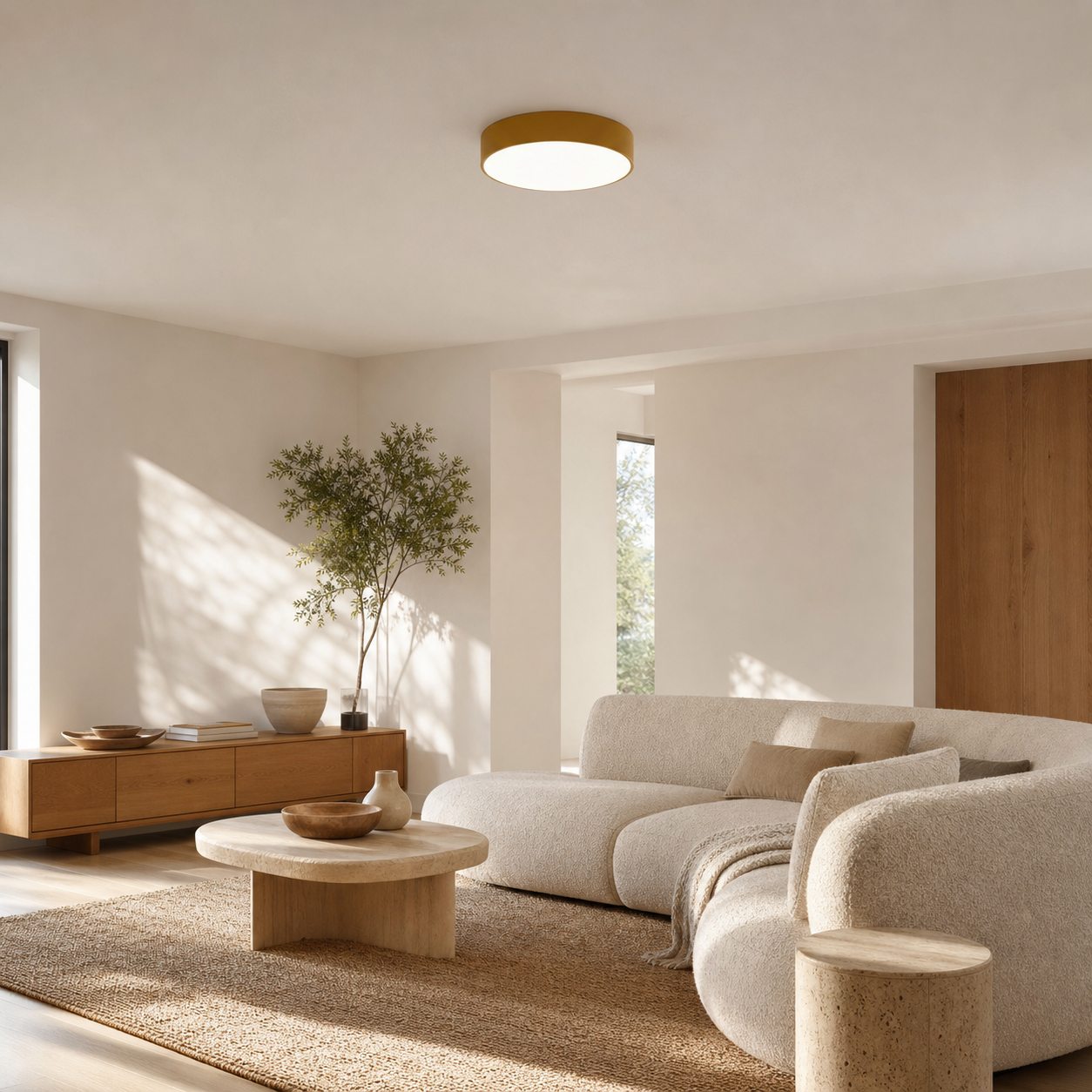 Rondi Minimalist Round LED Ceiling Light - Circular Iron Design for Living Room and Bedroom