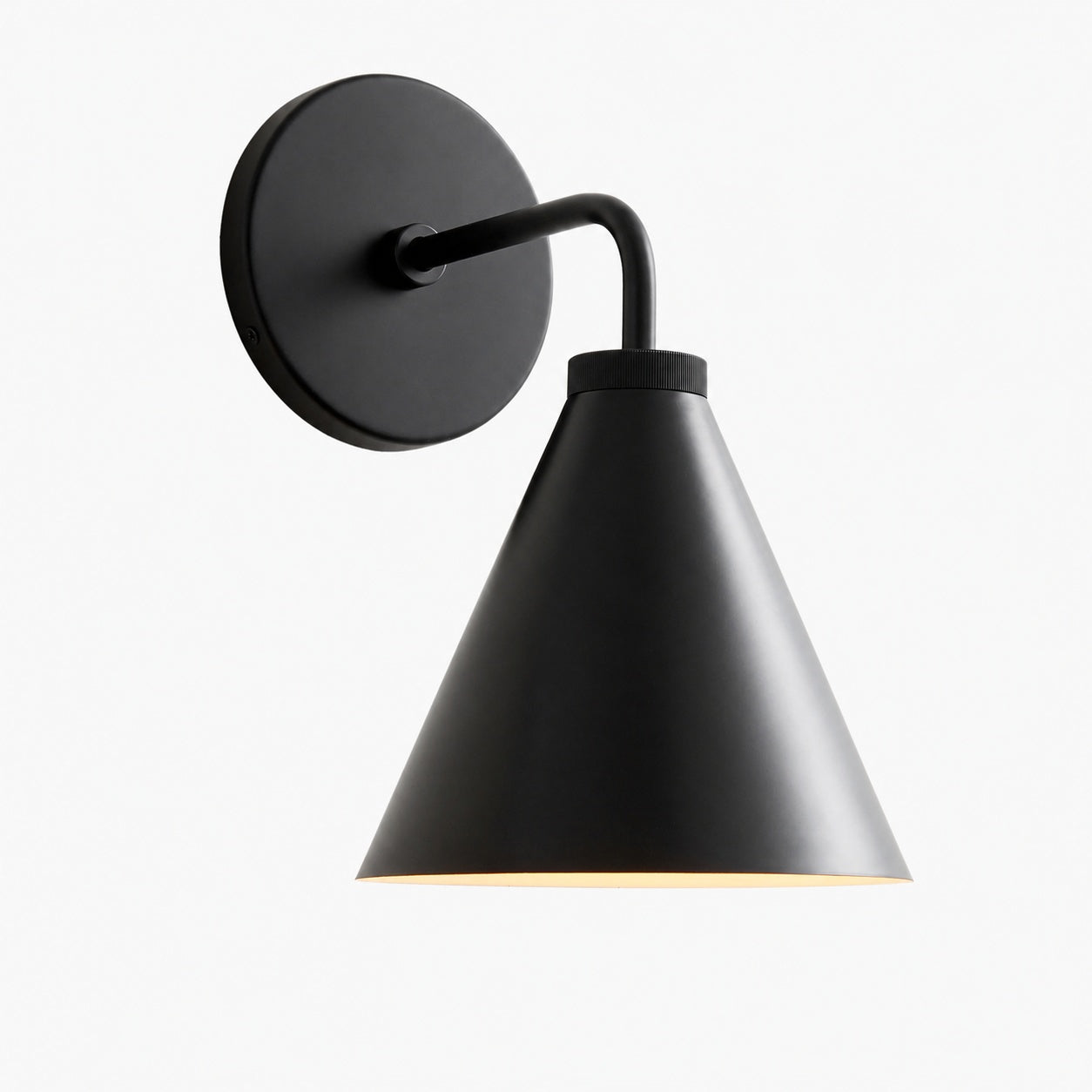 Korvi Iron Tapered Sconce Light - Wall Fixture in Black or Brass