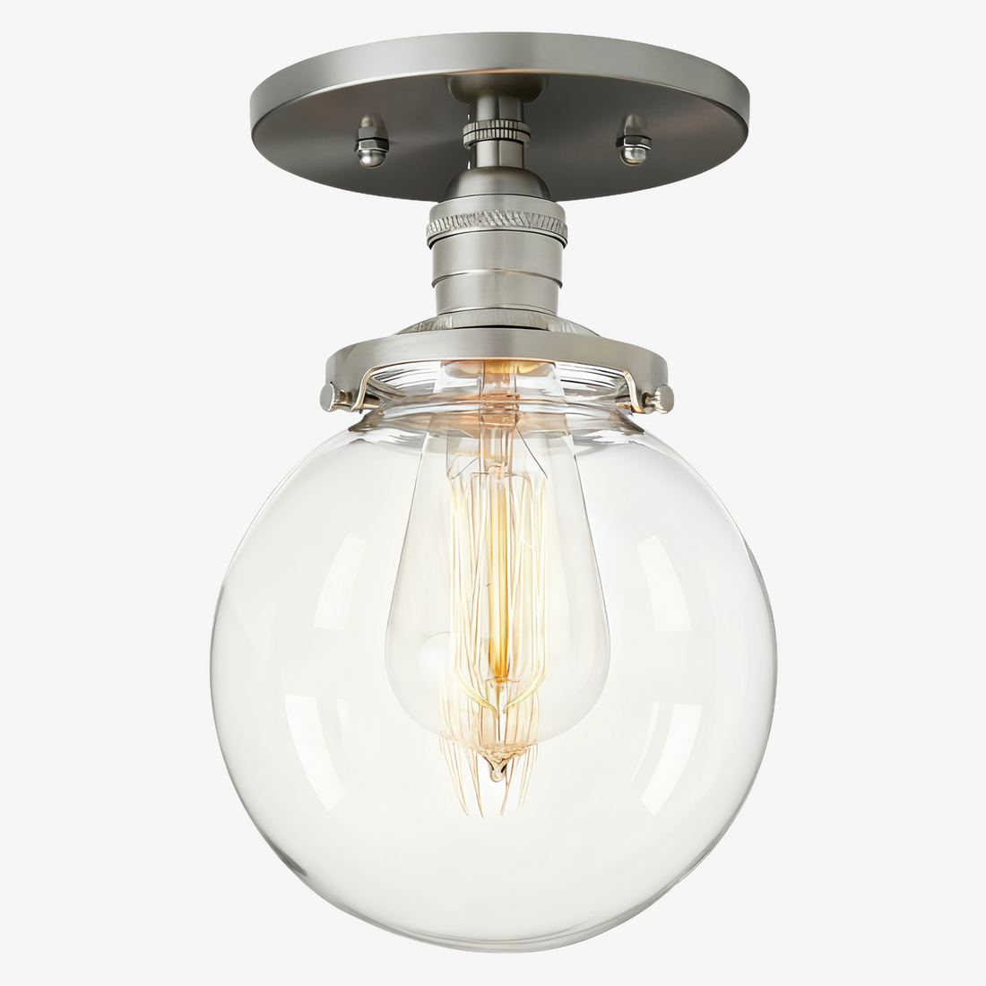 Glorica Glass Retro Globe Ceiling Light - Vintage Industrial Home Lighting