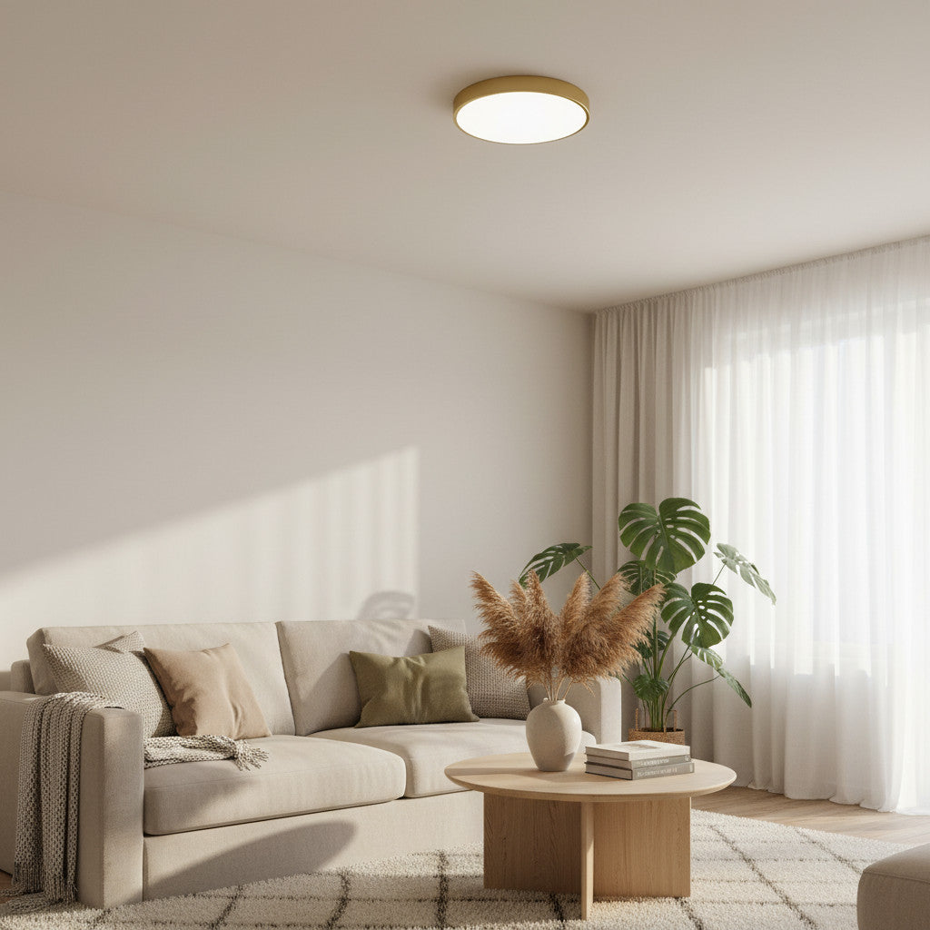 Rondi Minimalist Round LED Ceiling Light - Circular Iron Design for Living Room and Bedroom