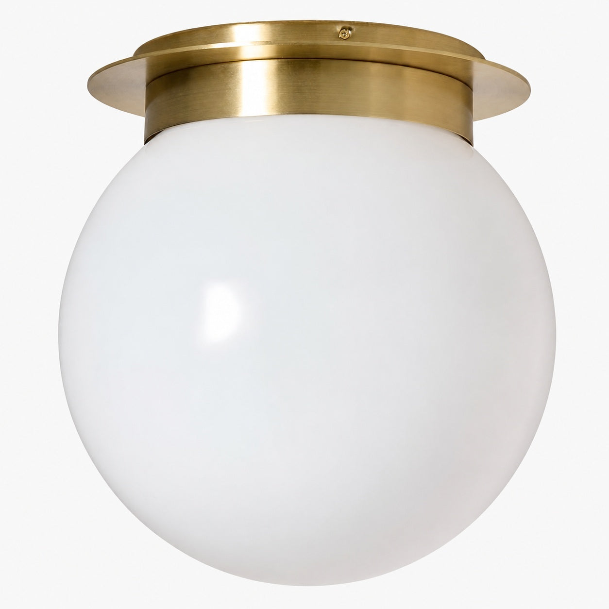 Rivolence Flush Mount Ceiling Fixture - Minimal Globe Brass Lighting