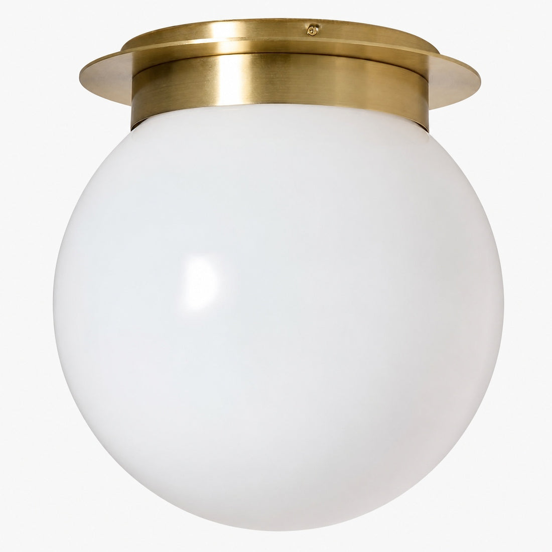 Rivolence Flush Mount Ceiling Fixture - Minimal Globe Brass Lighting