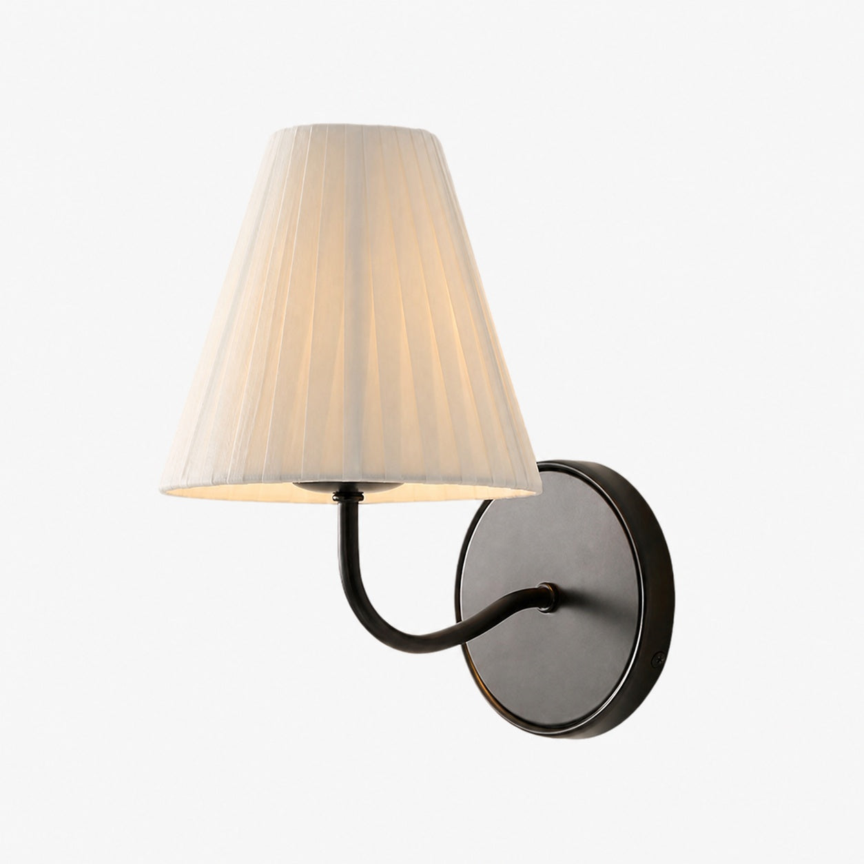 Fibura Sleek Metal Linen Shade Wall Light - Wall-Mounted Art