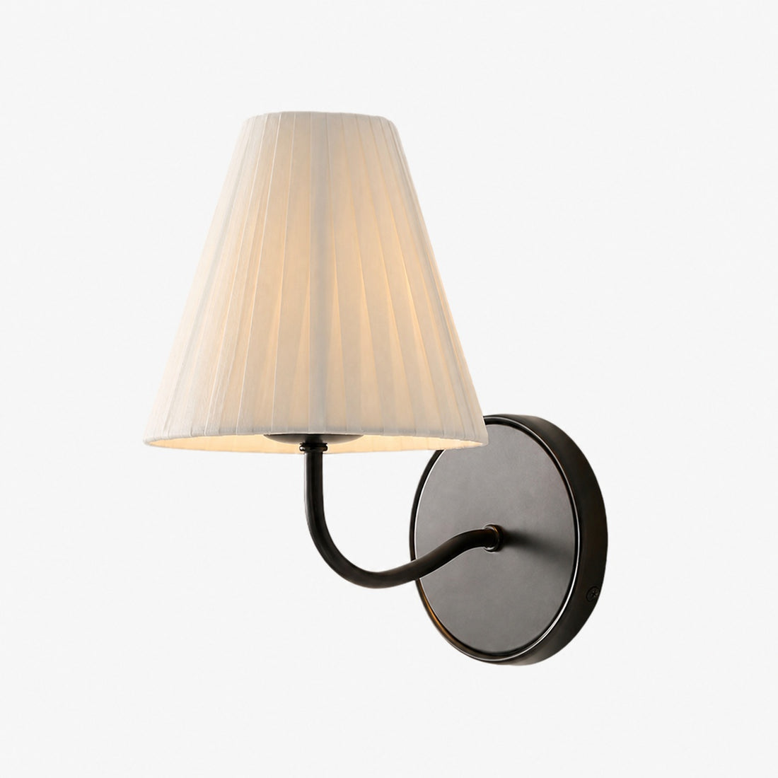 Fibura Sleek Metal Linen Shade Wall Light - Wall-Mounted Art