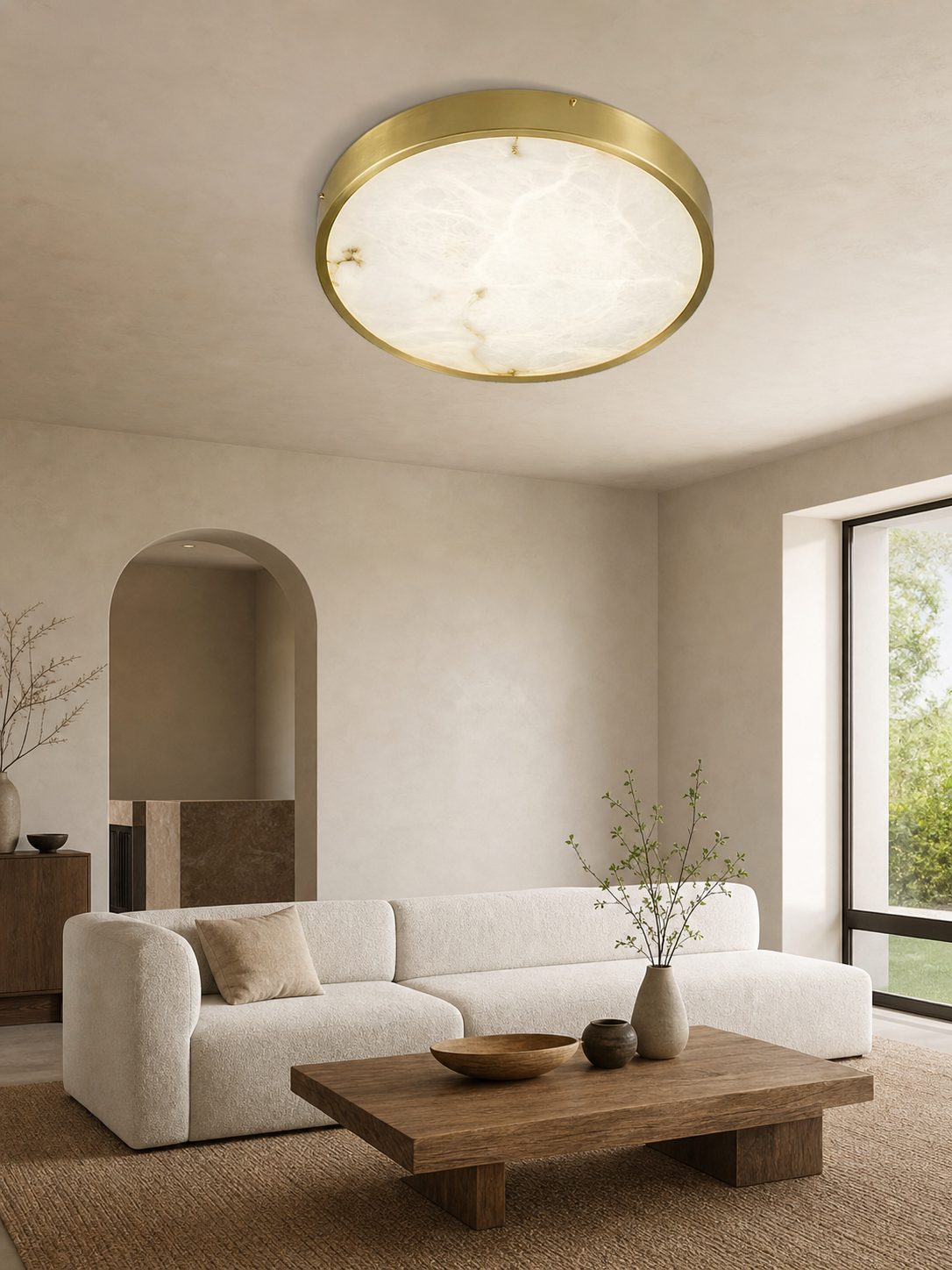 Geometric Alabaster Recessed Ceiling Light