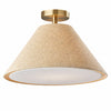 Lorvion Linen Drum Shade Flush Mount & Pendant - Antique Brass Ceiling Light