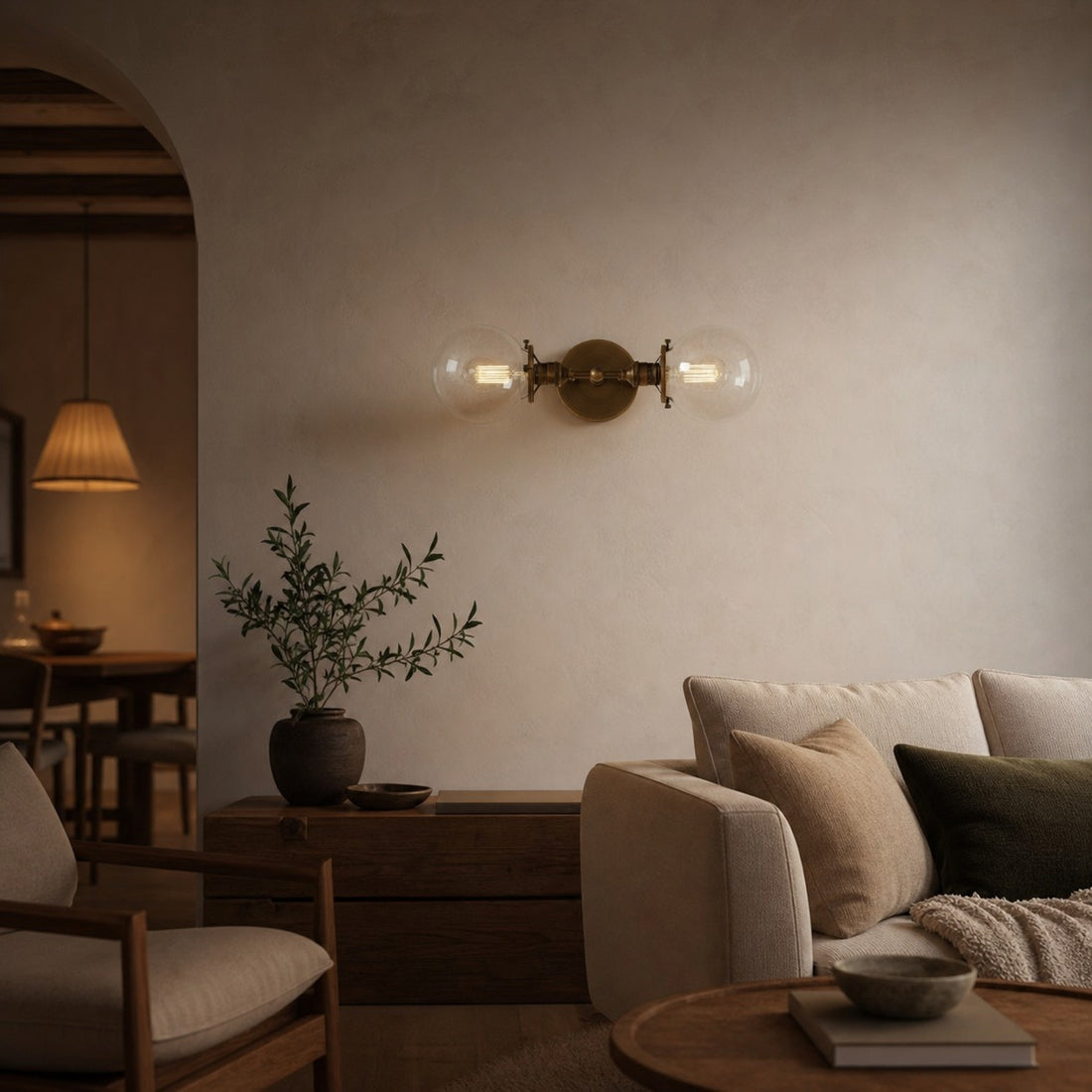 Lumio Globe Industrial Vanity Lighting- Modern Double Globe Wall Light